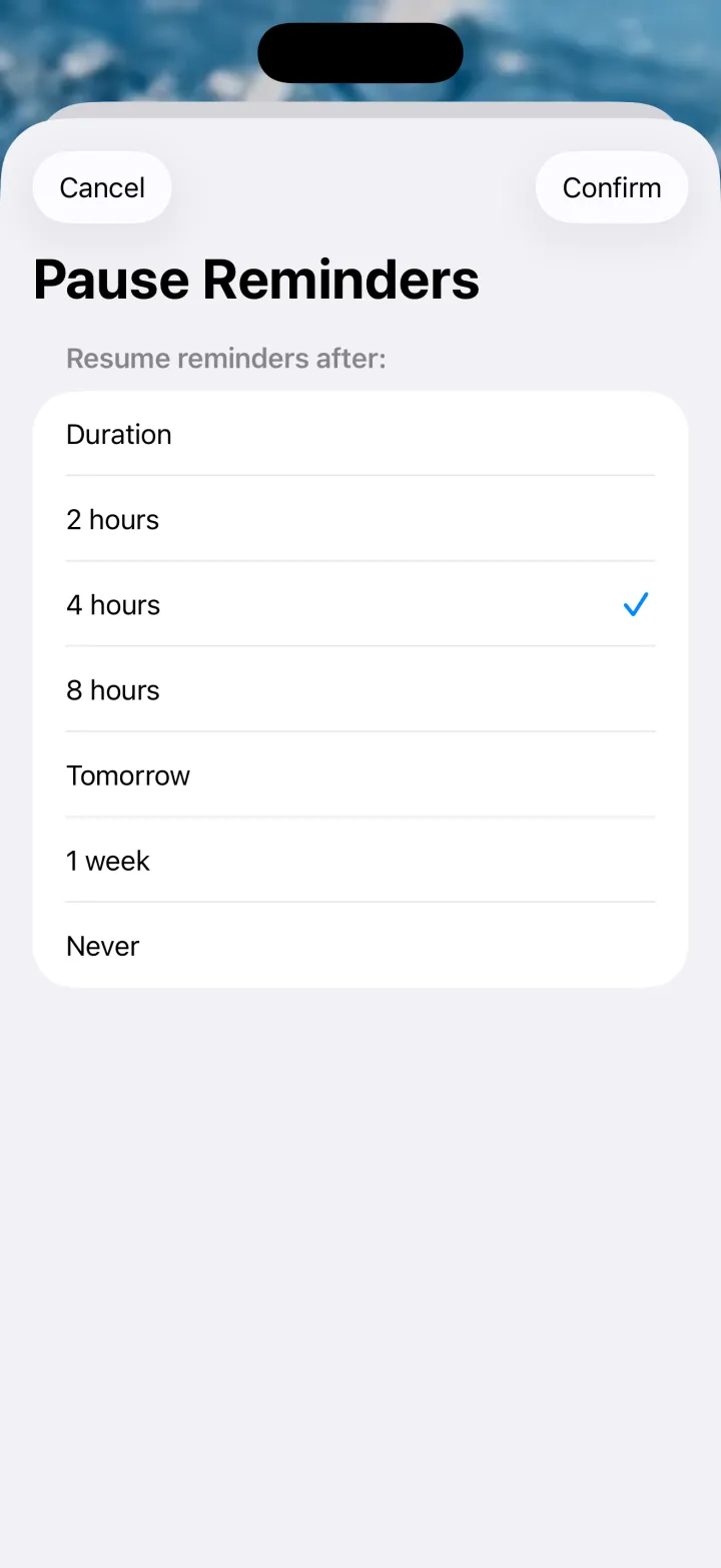 Drink — Pause when you need a break